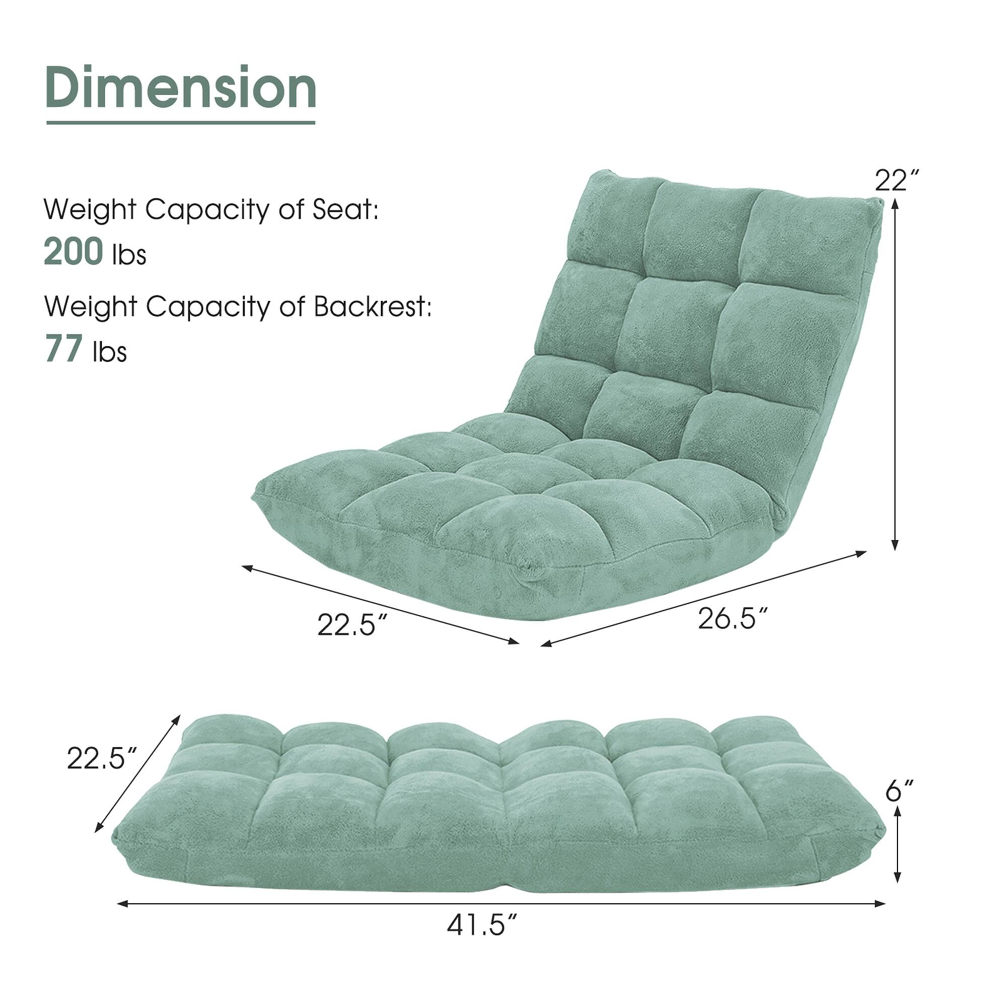 Dimension  
Weight Capacity of Seat: 200 lbs  
Weight Capacity of Backrest: 77 lbs  

22"  
22.5"  
26.5"  
6"  
41.5"