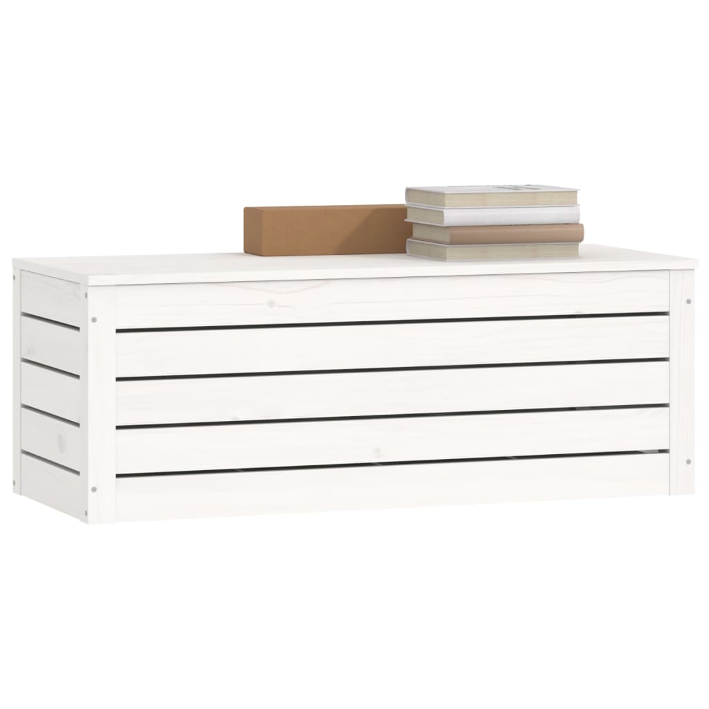 Alt View 3. Boyel Living - 35 in.W Rustic White Storage Box Rectangular Solid Pine Wood Large Storage Box - White.