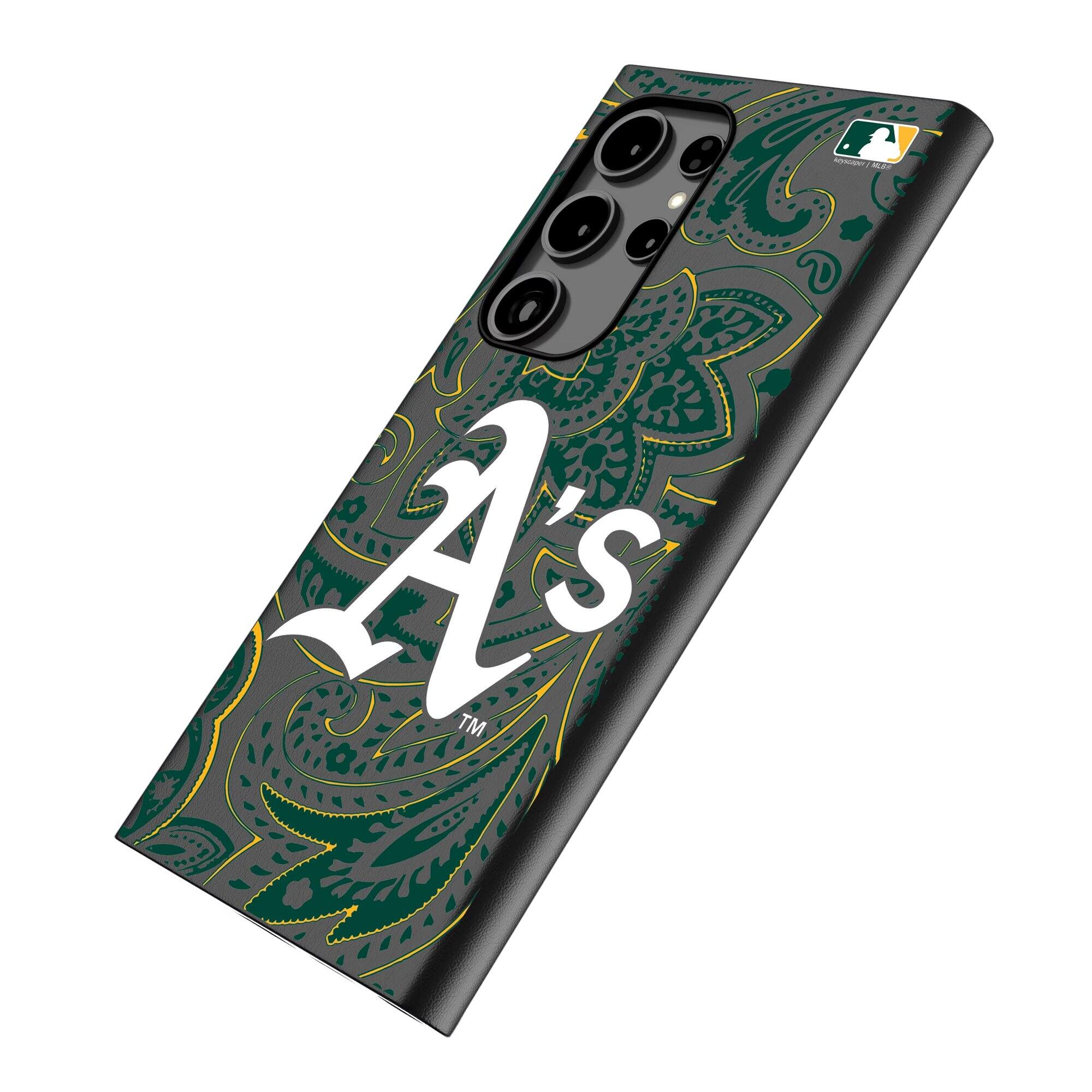 Alt View 1. Keyscaper - Athletics Paisley Galaxy Magnetic Bump Case - S24 Ultra - Black.