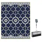 Front. Outsunny - Outdoor Rug Carpet with LED Lights - Dark blue.