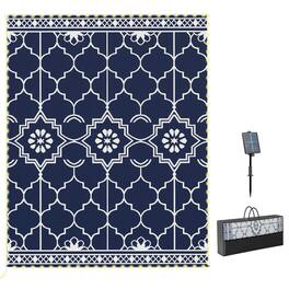 Outsunny - Outdoor Rug Carpet with LED Lights - Dark blue