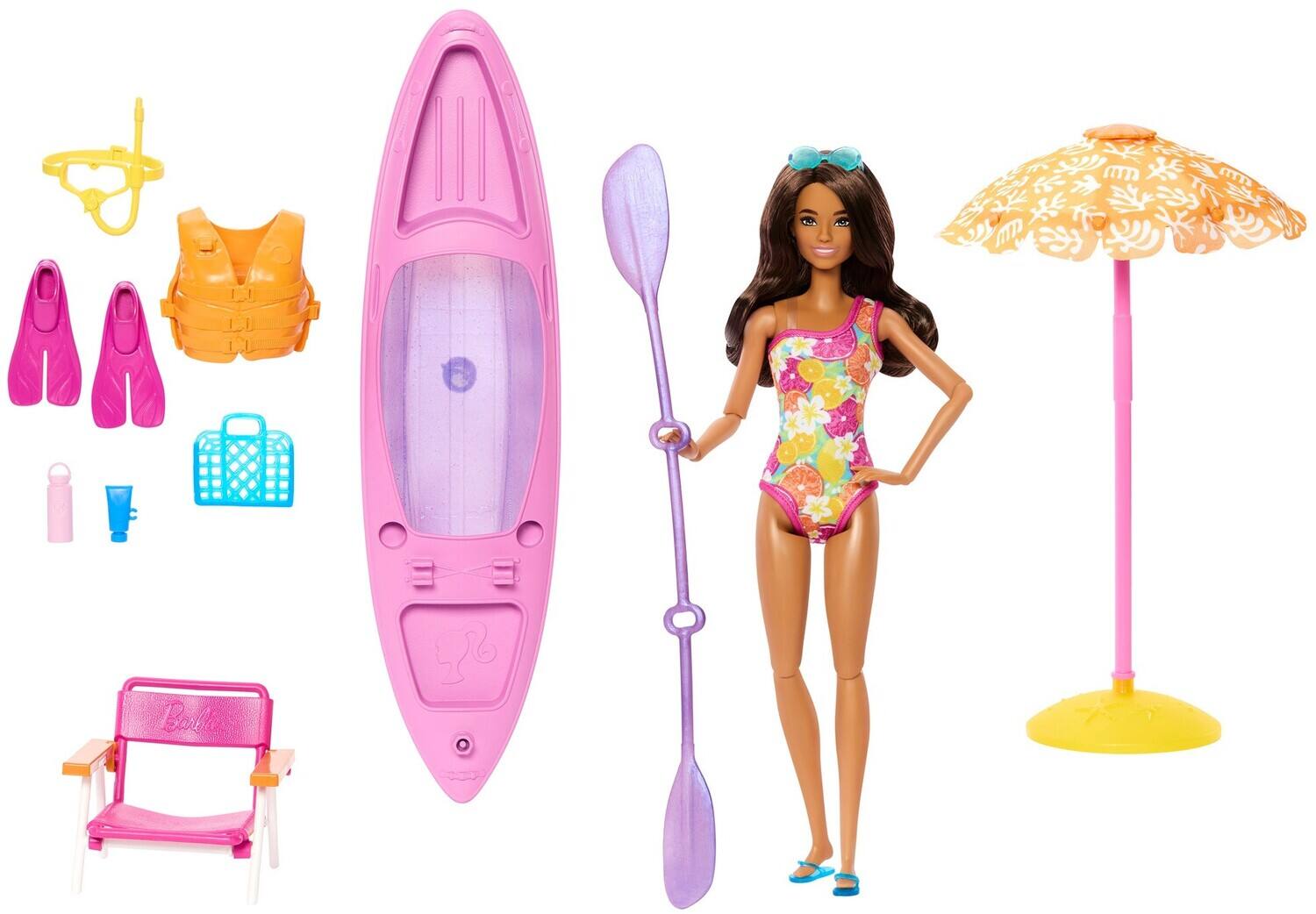 Front. Mattel - Barbie Summer Vacation Kayak Doll & Accessories Set   - COLLECTIBLES - Multicolor.