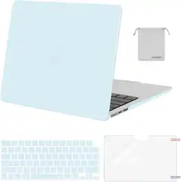 mosiso - Case for 2026-2022 MacBook Air 13 inch Case M5 A3449 M4 A3240 M3 A3113 M2 A2681, Shell&Keyboard Cover&Screen Film&Pouch - Cloud Blue