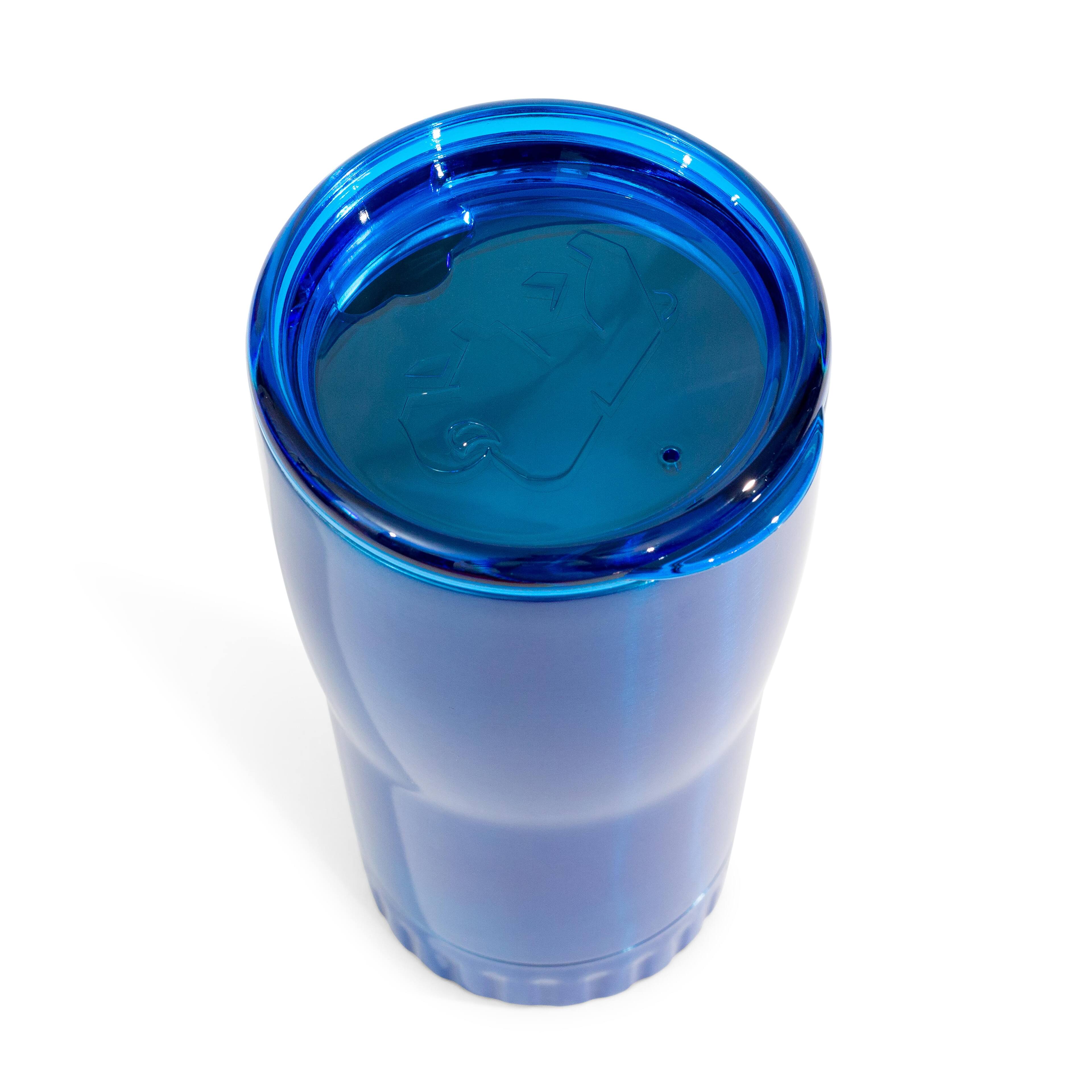 Alt View 10. Silver Buffalo - Metallic Royal Blue Stainless Steel Tumbler With Open-Sip Lid | Holds 20 Ounces - Blue.