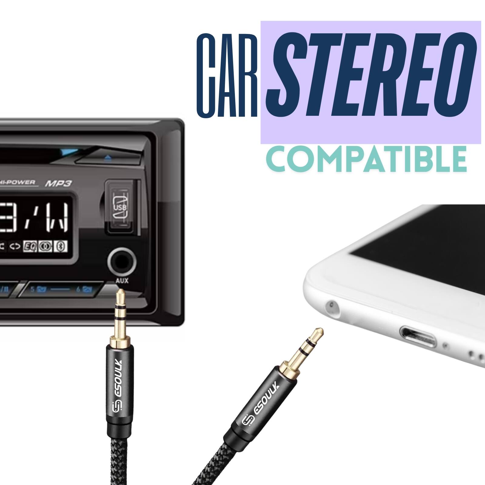 - POWER MP3
- USB
- AUX
- EQ
- STEREO COMPATIBLE
- GAR STEREO COMPATIBLE
- SOULK