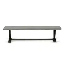 East West Furniture - V-Style Dining Bench with Wood Seat - Brown