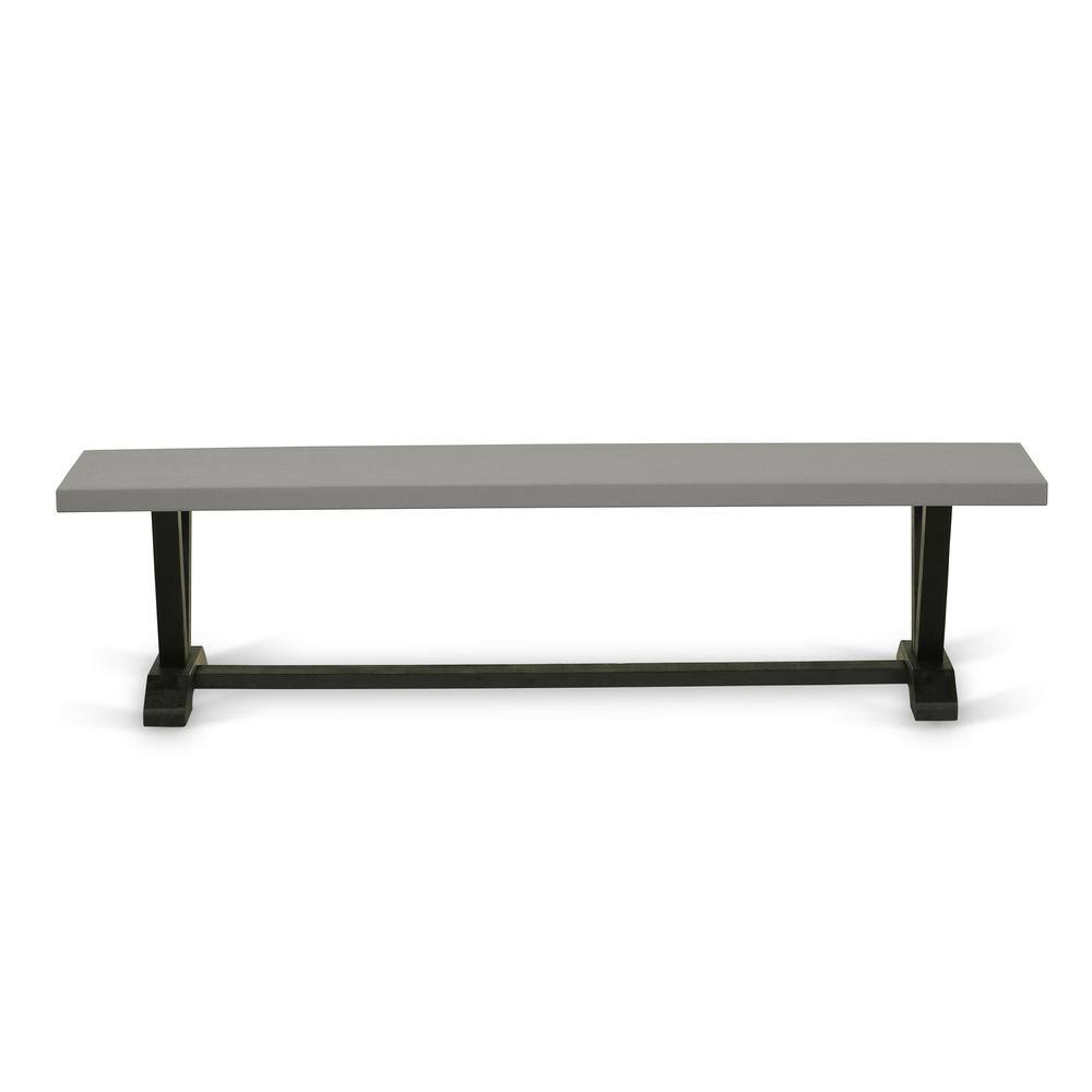 Front. East West Furniture - East West Furniture V-Style Dining Bench with Wood Seat - Brown.