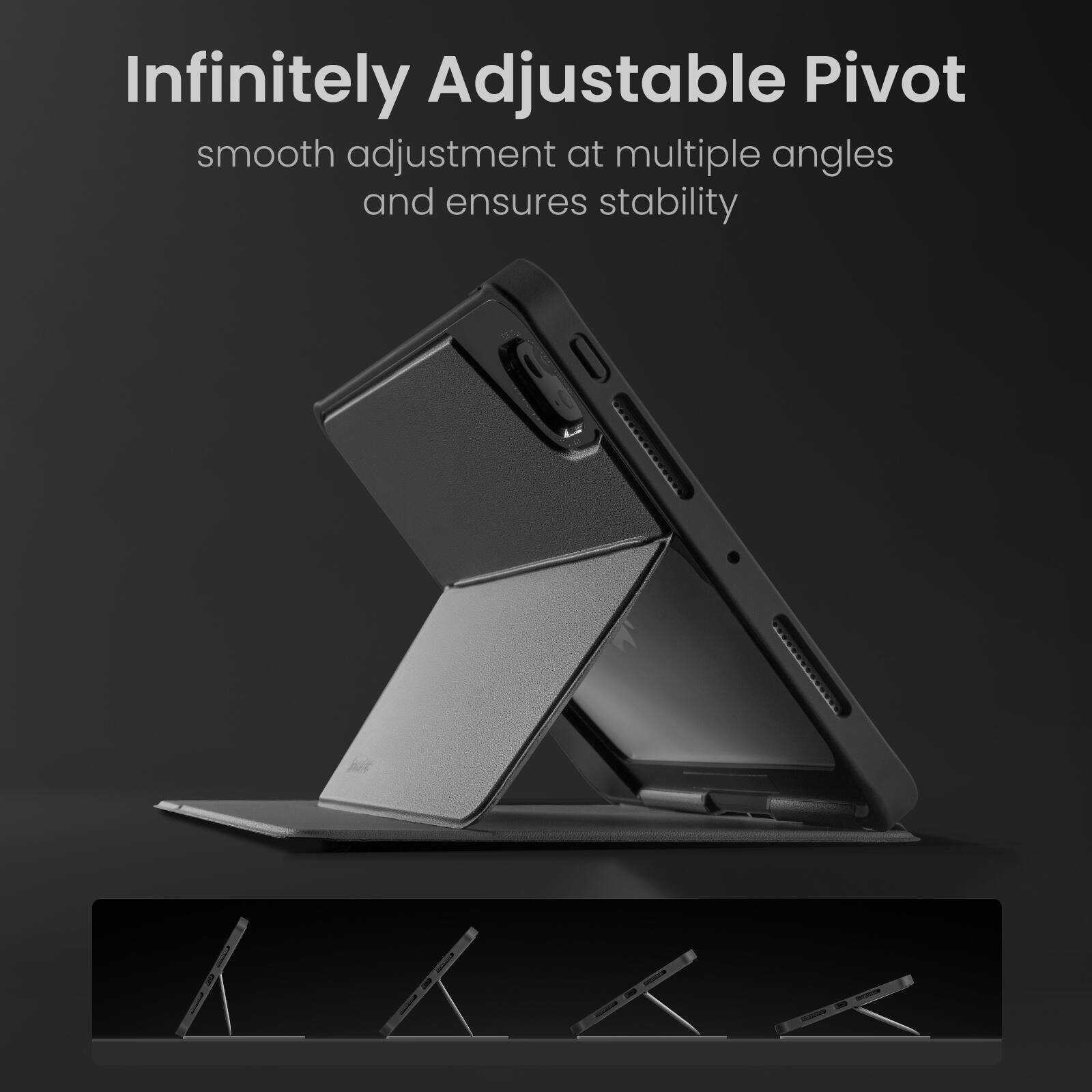 Infinitely Adjustable Pivot: Smooth adjustment at multiple angles and ensures stability.