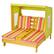 Front. Costway - Costway Kids Double Chaise Lounge Patio Lounge Chair with Cup Holders & Awning - Colorful.