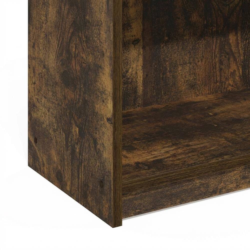 Alt View 2. FurniFact - Wooden bookcase with minimalist design and sturdy construction - Amber Pine.
