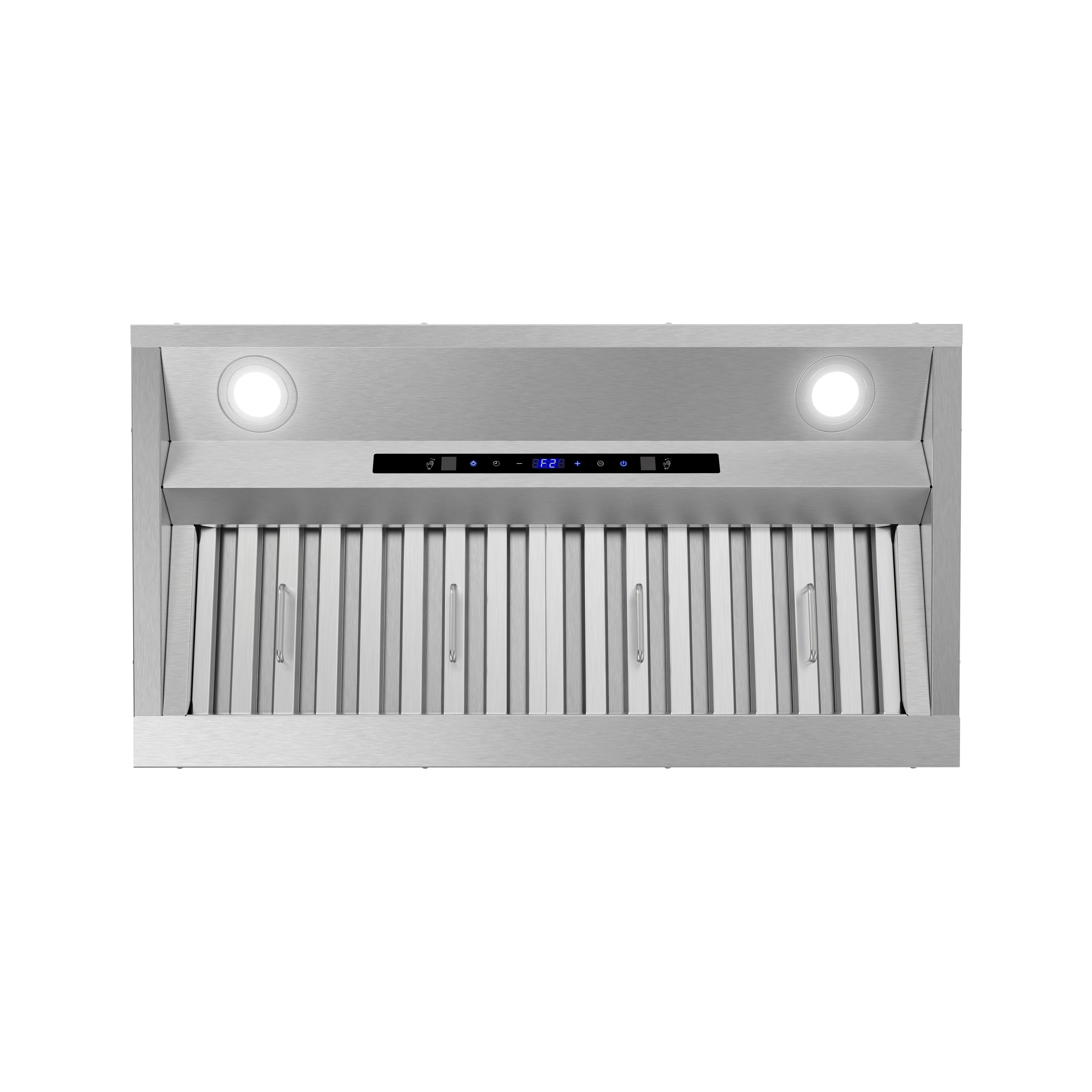 Alt View 7. Streamline - 28 in. Isnello Ductless Insert 350 CFM Range Hood, Baffle Filters, Touchpad Control, LED Lights - Brushed Stainless Steel.