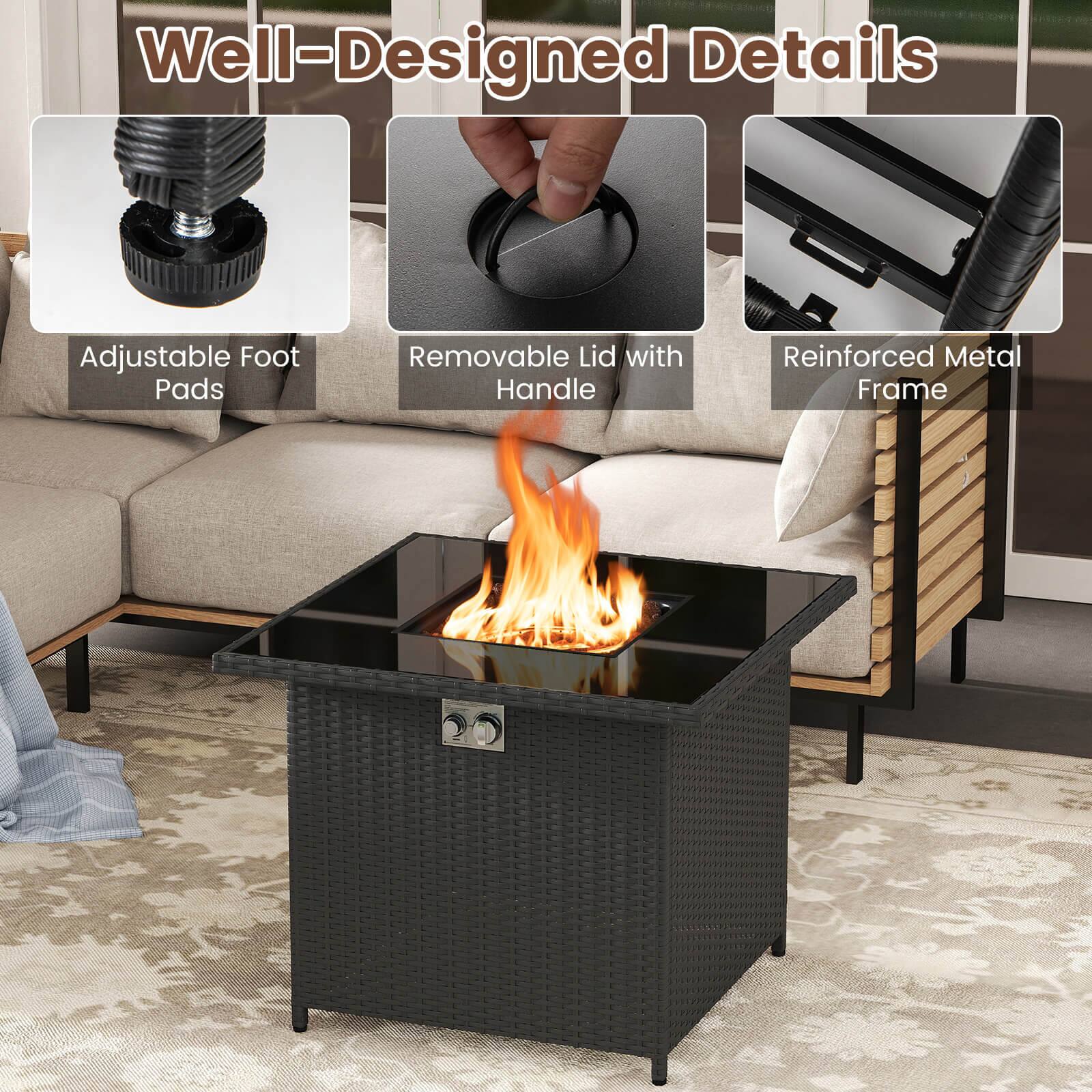 Well-Designed Details

- Adjustable Foot Pads
- Removable Lid with Handle
- Reinforced Metal Frame