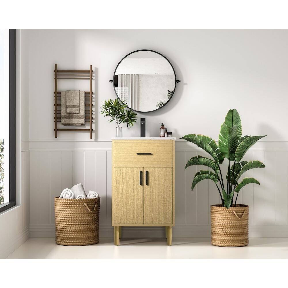 Alt View 7. Elegant Kitchen and Bath - Chandler 20 Inch Single Bathroom Vanity In Honey Brown - Honey Brown.