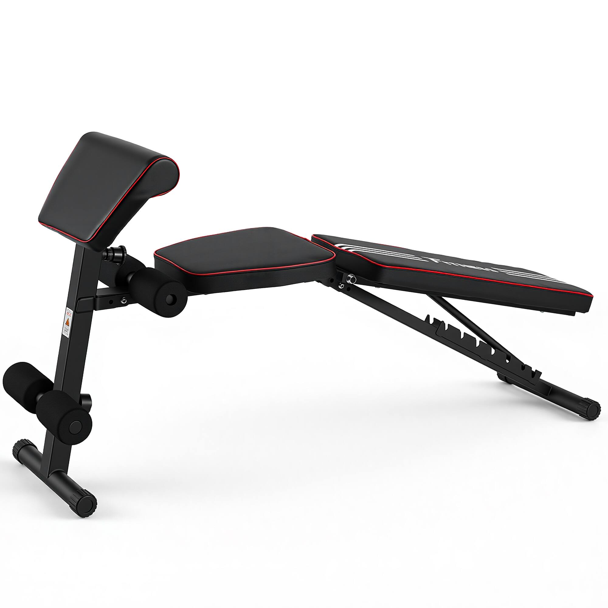 Alt View 8. Sugift - Weight Bench Adjustable Foldable 1000-lb Capacity Reinforced Steel 7-Level Backrest No-Assembly Home Gym - Black.