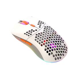 SKRAN - Lightweight Honeycomb Gaming Mouse, 6400DPI High Precision, 6 RGB Lighting Modes, Ergonomic for PC Gaming & Night Use - Wired - Brown