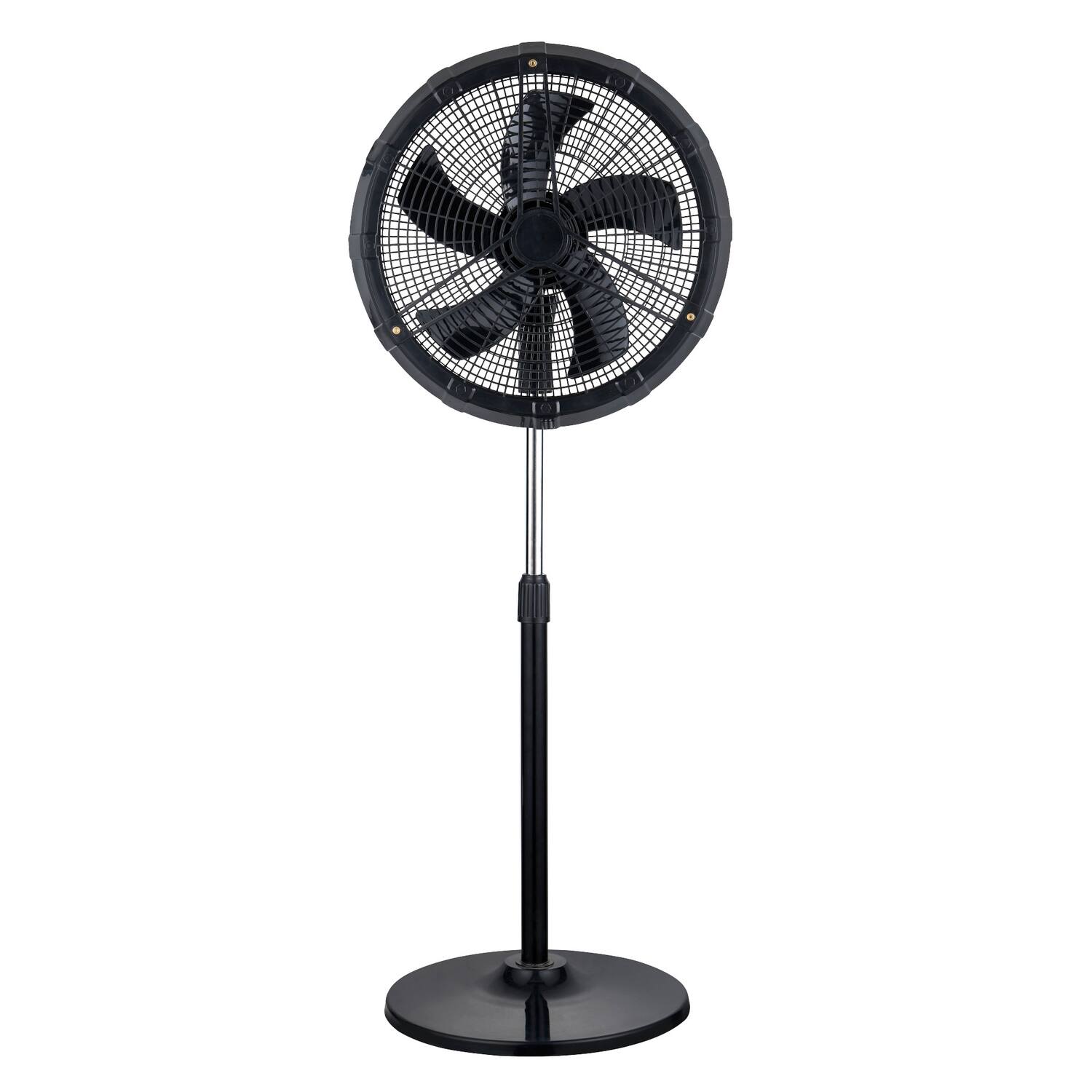 Angle. Optimus - 18" 3-Speed Oscillating Outdoor Stand Fan with Misting Ring, F-1888 - Black.