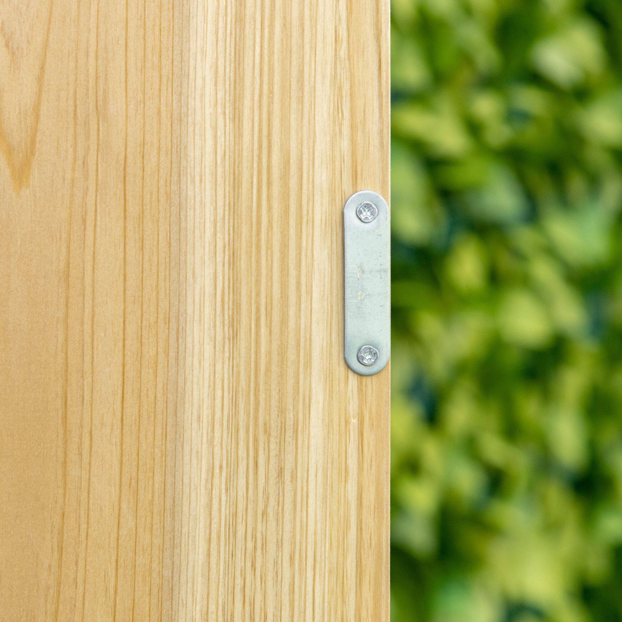 Alt View 8. Outsunny - Garden Storage Cabinet, Outdoor Tool Shed with Galvanized Top and Two Shelves for Yard Tools or Pool Accessories.