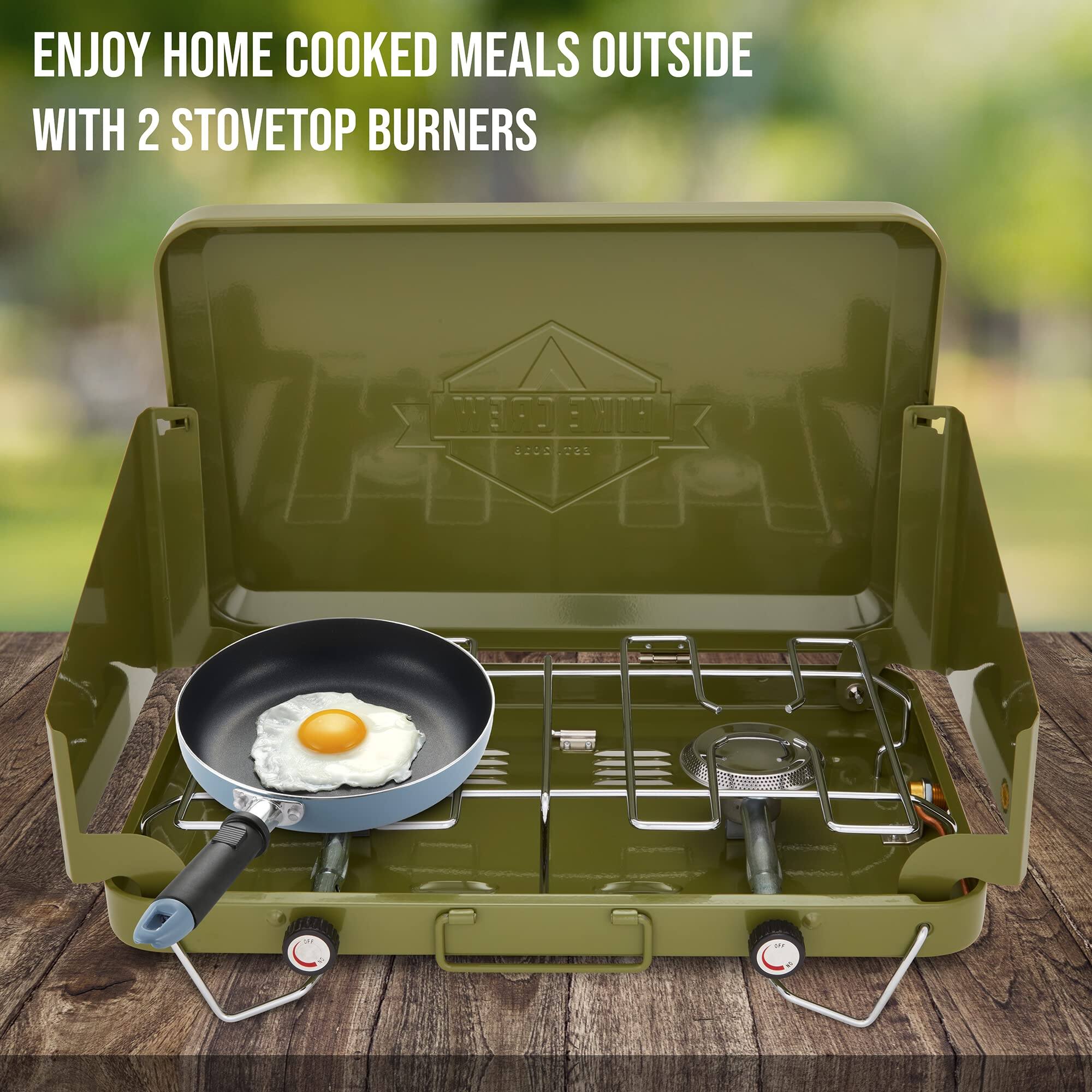 ENJOY HOME COOKED MEALS OUTSIDE WITH 2 STOVETOP BURNERS