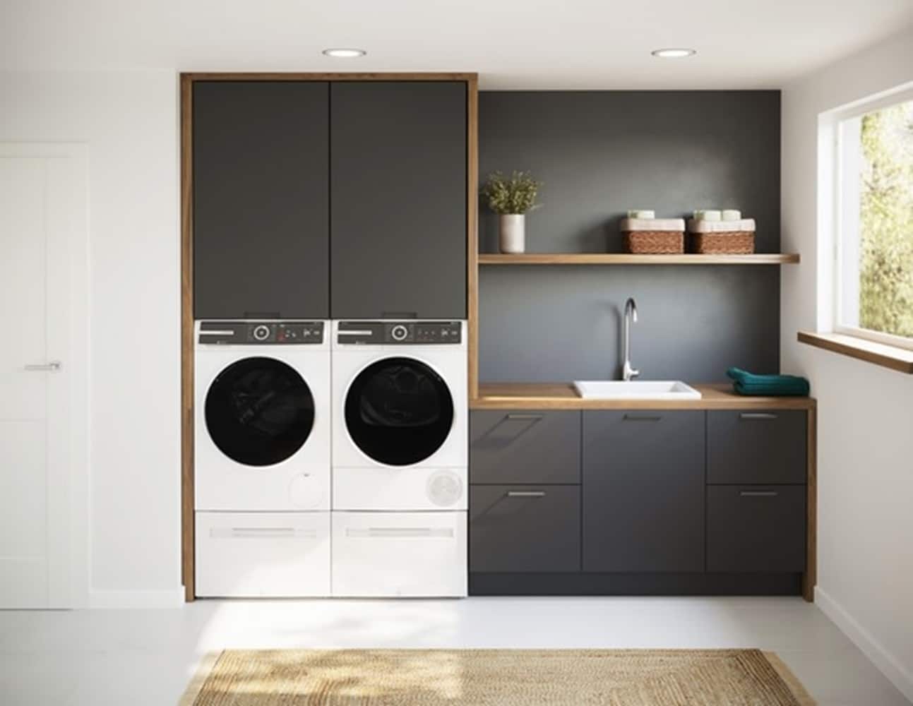 Laundry Pedestal with Storage Drawer for Bosch 300 and 500 Series