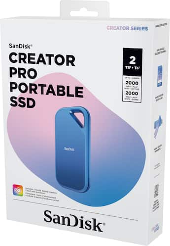 SANDISK Creator Pro 2TB Portable SSD Blue - Best Buy SANDISK Creator Pro 2TB Portable SSD Blue - Best Buy