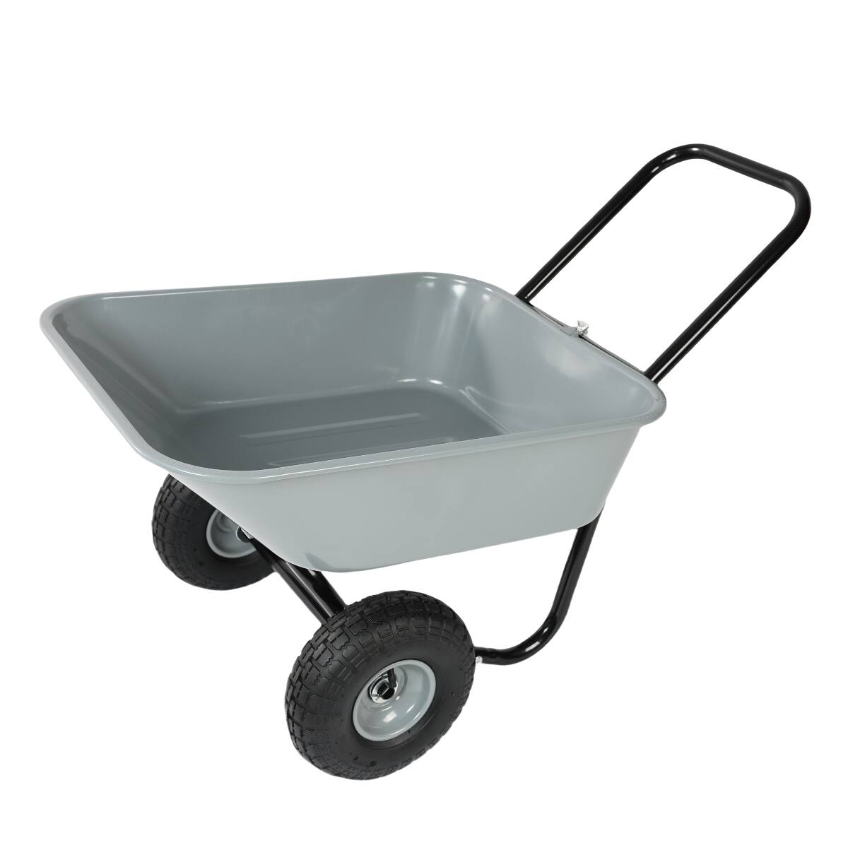 Alt View 8. Loheer - Loheer Two-Wheeled Garden Cart with 10-Inch Pneumatic Wheels Gray Utility Yard Cart.