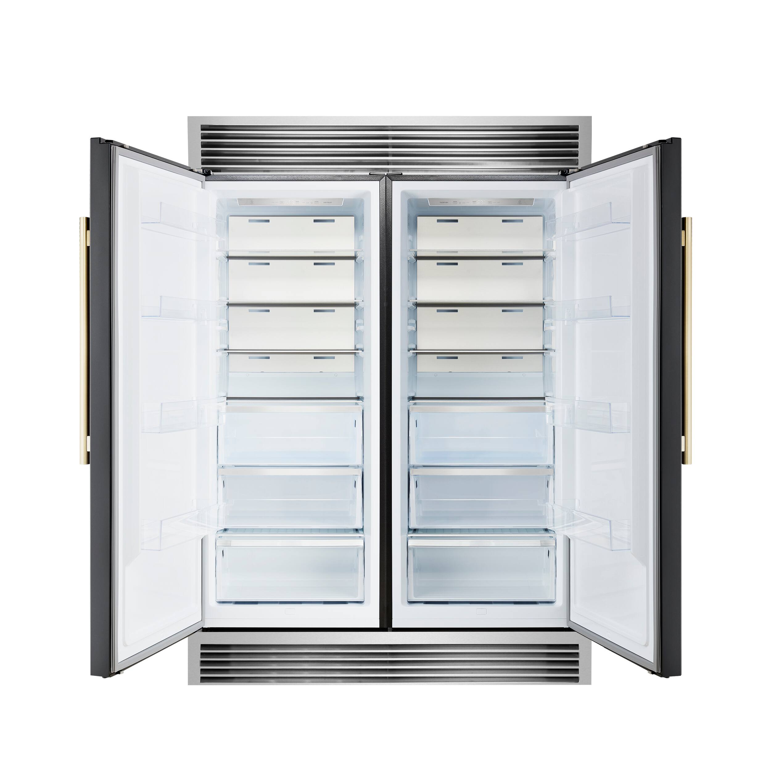 Alt View 4. Forno Appliances - Maderno 27.2 Cu. Ft. Side-by-Side Convertible Refrigerator with Decorative Grill Trim - Black.