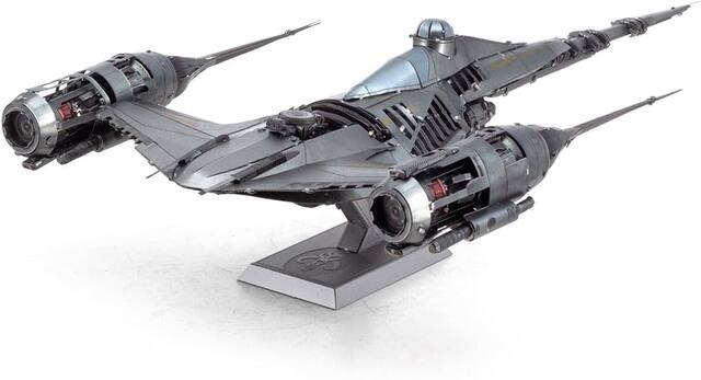 Front. Metal Earth - Metal Earth Premium Series Star Wars Mandalorian N-1 Starfighter 3D Metal Model Kit Fascinations - Silver.