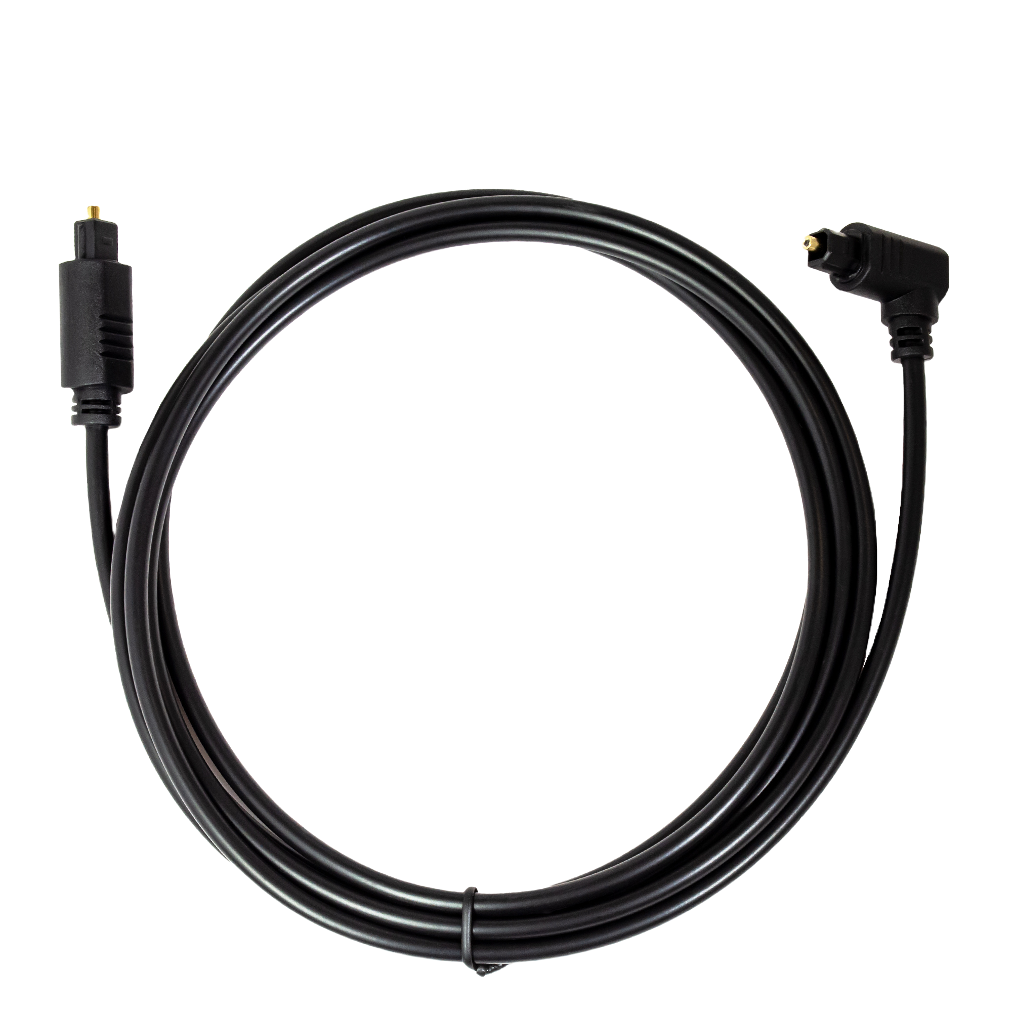 Front. J-Tech Digital - J-Tech Digital 6ft Optical Cable with 90 Degree Angle Connection - Black.