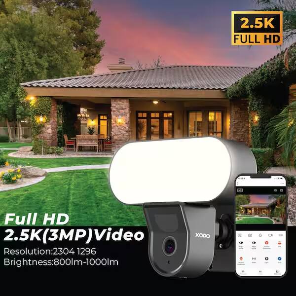 Full HD  
2.5K (3MP) Video  
Resolution: 2304 x 1296  
Brightness: 800lm-1000lm  
XOBO