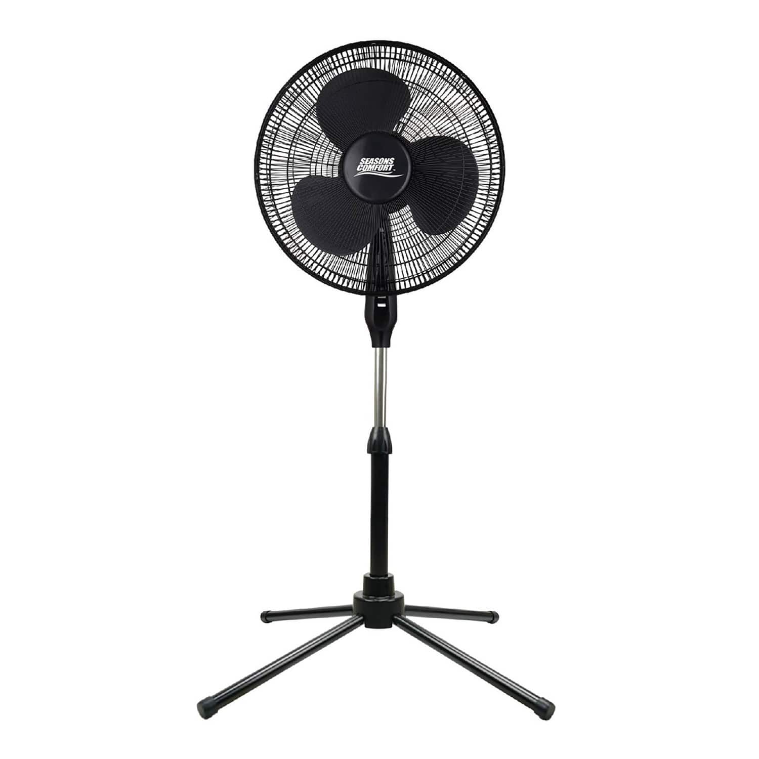 Seasons Comfort - 18" 3-Speed Oscillating Fan with Pedestal Base, FPD18B - Black