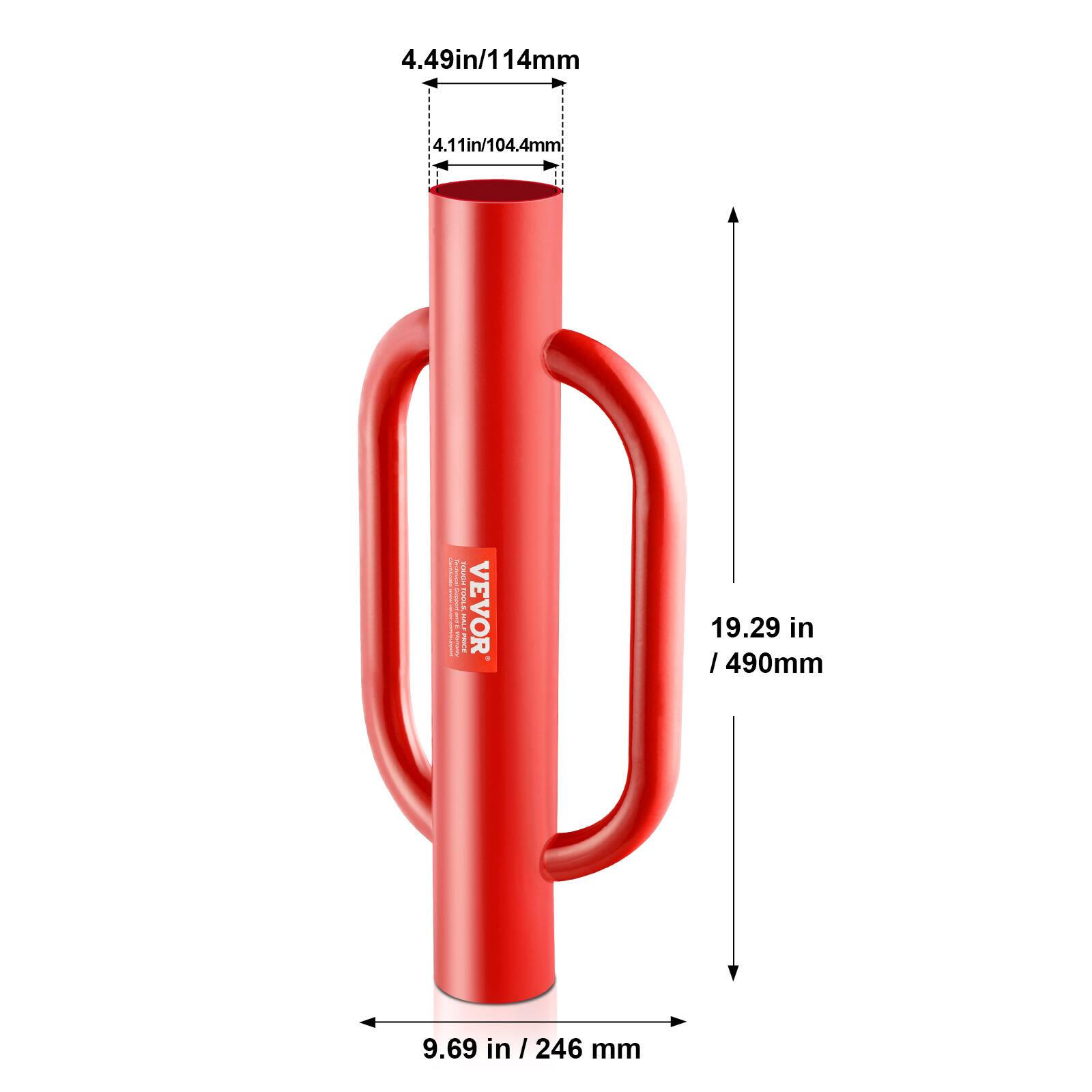 4.49in/114mm  
4.11in/104.4mm  
4.4mm  
19.29 in / 490mm  
9.69 in / 246 mm