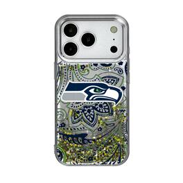 Keyscaper - NFL - Seattle Seahawks iPhone Paisley Design Glitter Case - 17 - Multicolor