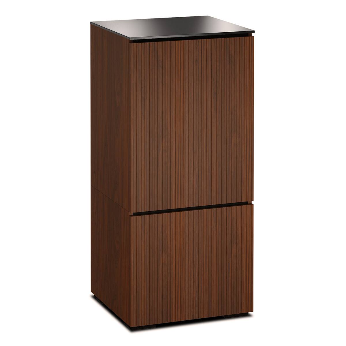 Front. Salamander Designs - Salamander Designs Chameleon Collection Manhattan 517 AV Cabinet (Medium Walnut Doors and Sides, Black Glass Top) - Black/Walnut.