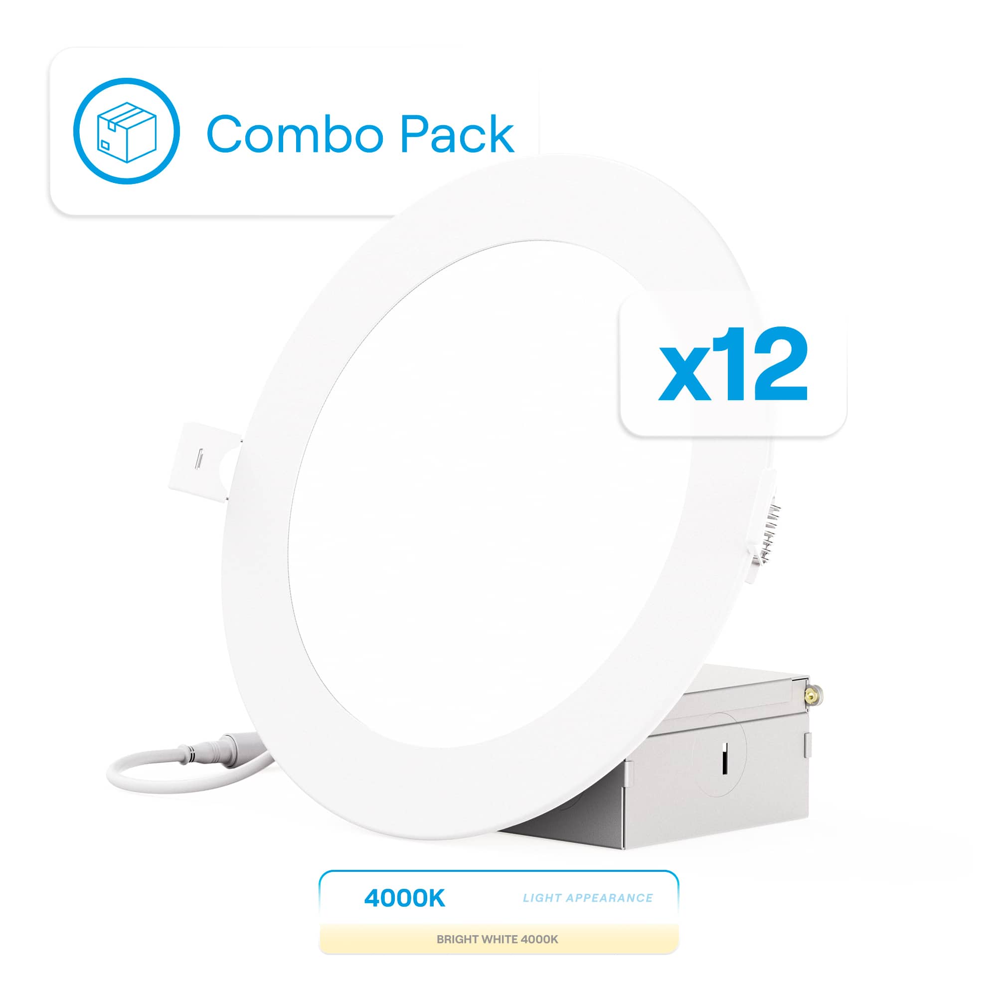 Combo Pack x12, 4000K LIGHT APPEARANCE, BRIGHT WHITE 4000K