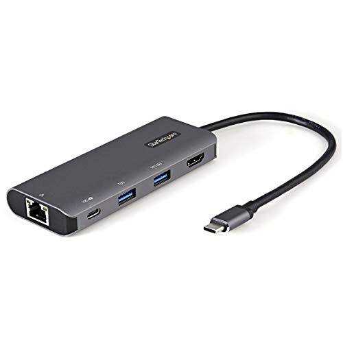 Front. Startech - USB C Multiport Adapter - 10Gbps USB 3.1 Gen 2 Type-C Mini Dock - 4K 30Hz HDMI - 100W PD Passthrough - 3xUSB/GbE - 10 Ca.