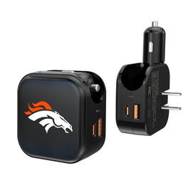 Keyscaper - Denver Broncos 2-in-1 USB A/C Charger - Black