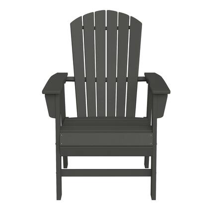 Front. WestinTrends - WestinTrends Dylan Outdoor Patio Shell-back Adirondack Dining Chair Weather Resistant - Gray.