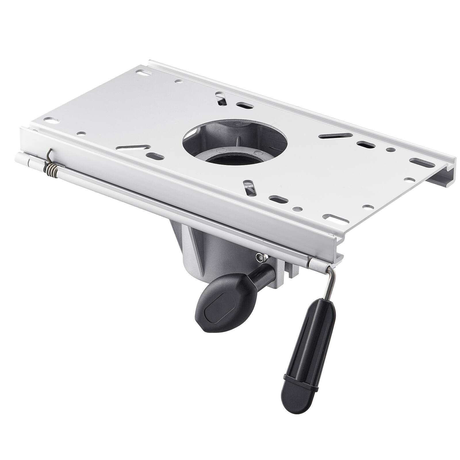 Alt View 5. VEVOR - Boat Seat Pedestal, Forward & Backward Sliding Adjustment, Aluminum Alloy Boat Chair Base with Slide - silver.