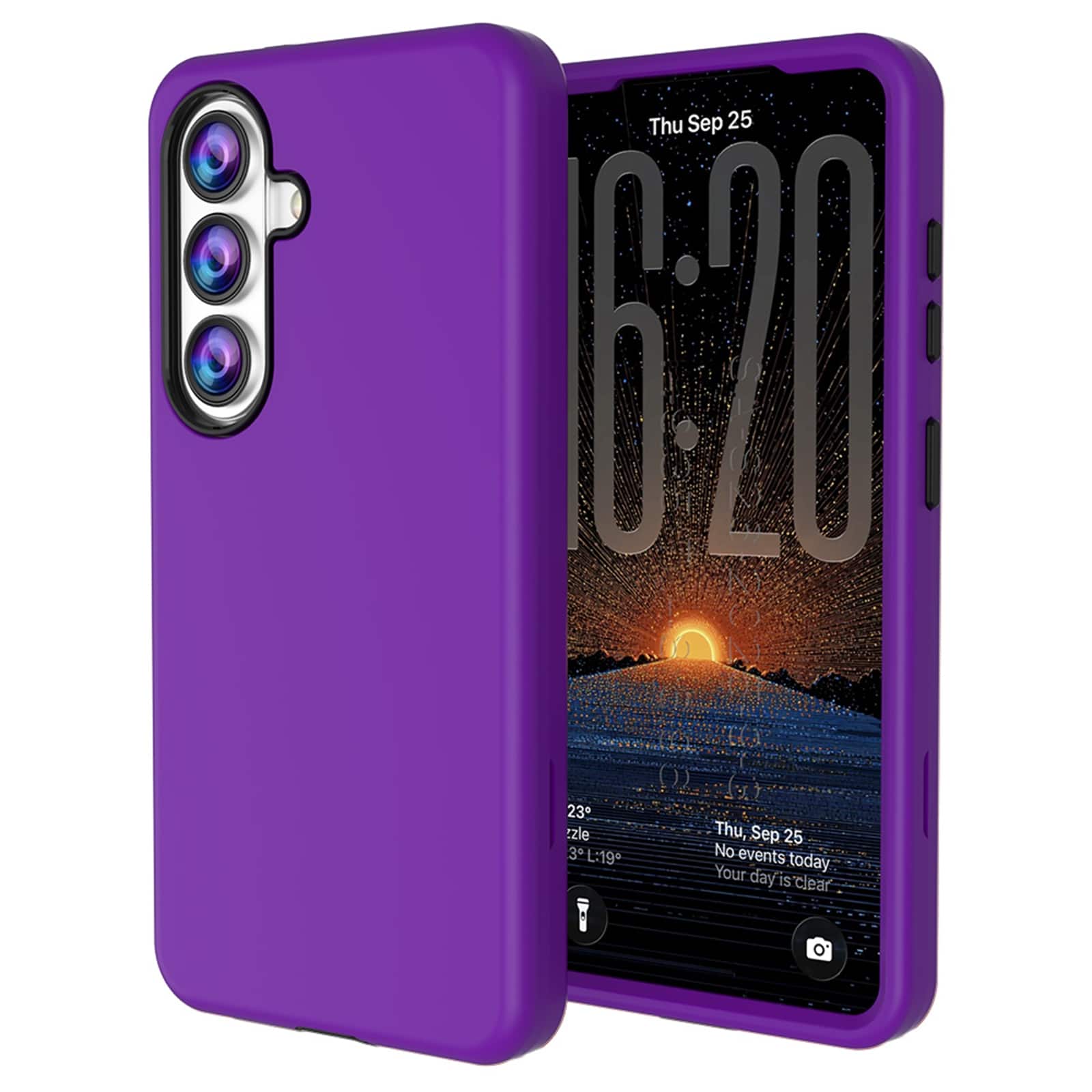Dteck - Rugged Case for Samsung Galaxy S26, Slim & Tough Pocket-Friendly Shockproof Protective Phone Cover - Deep Purple