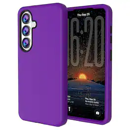 Dteck - Rugged Case for Samsung Galaxy S26, Slim & Tough Pocket-Friendly Shockproof Protective Phone Cover - Deep Purple