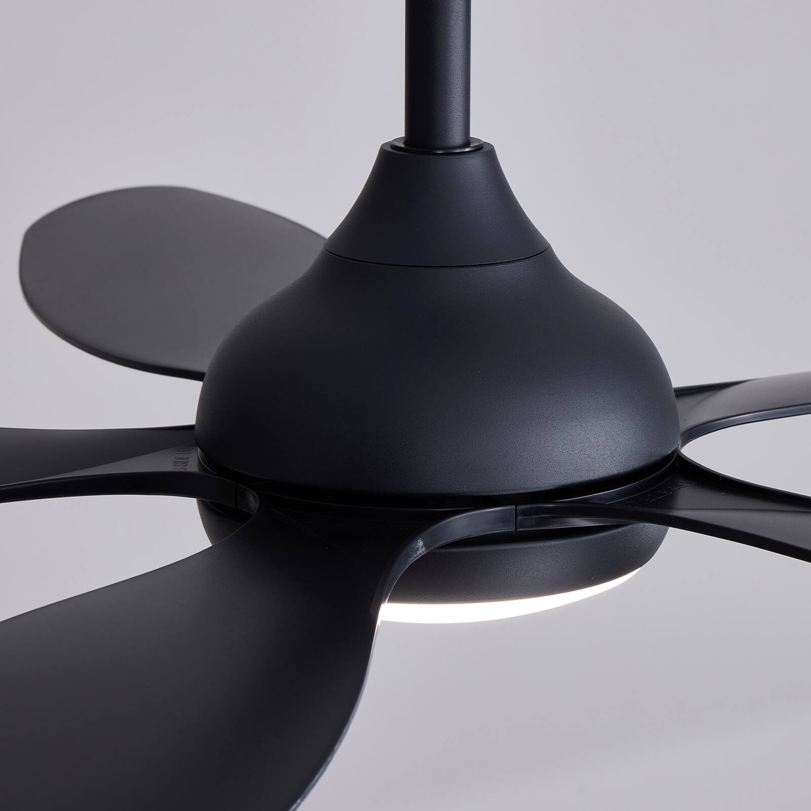 Alt View 6. Siljoy - 52 Inch 5 Blade Matte Black Modern Ceiling Fan with Dimmable LED Light Remote and App Control for Bedroom Living Room - Matte Black.