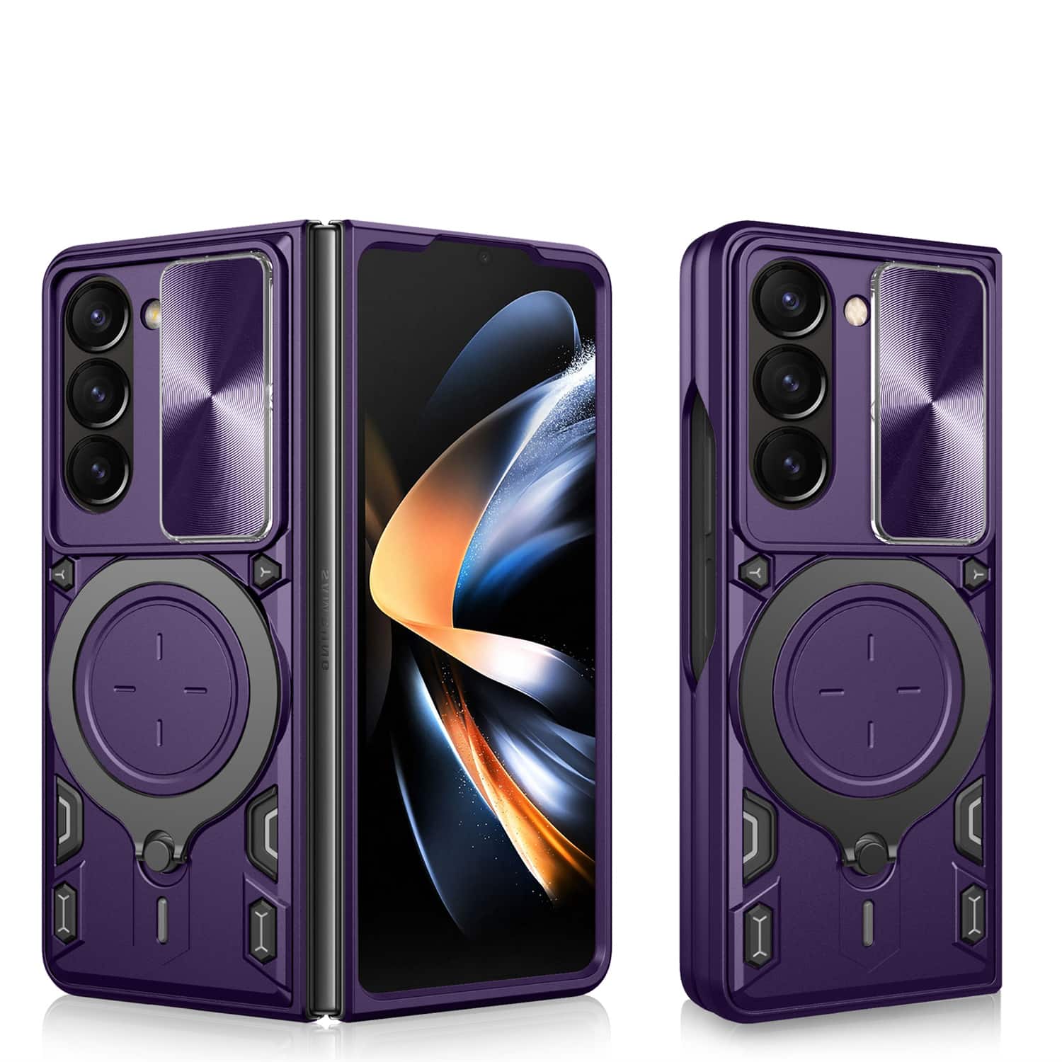 Dteck - Slide Lens Ring Kickstand Case for Samsung Galaxy Z Fold8 Ultra, Shockproof Hard PC+TPU Rugged Cover - Purple price history on PriceWatchPro
