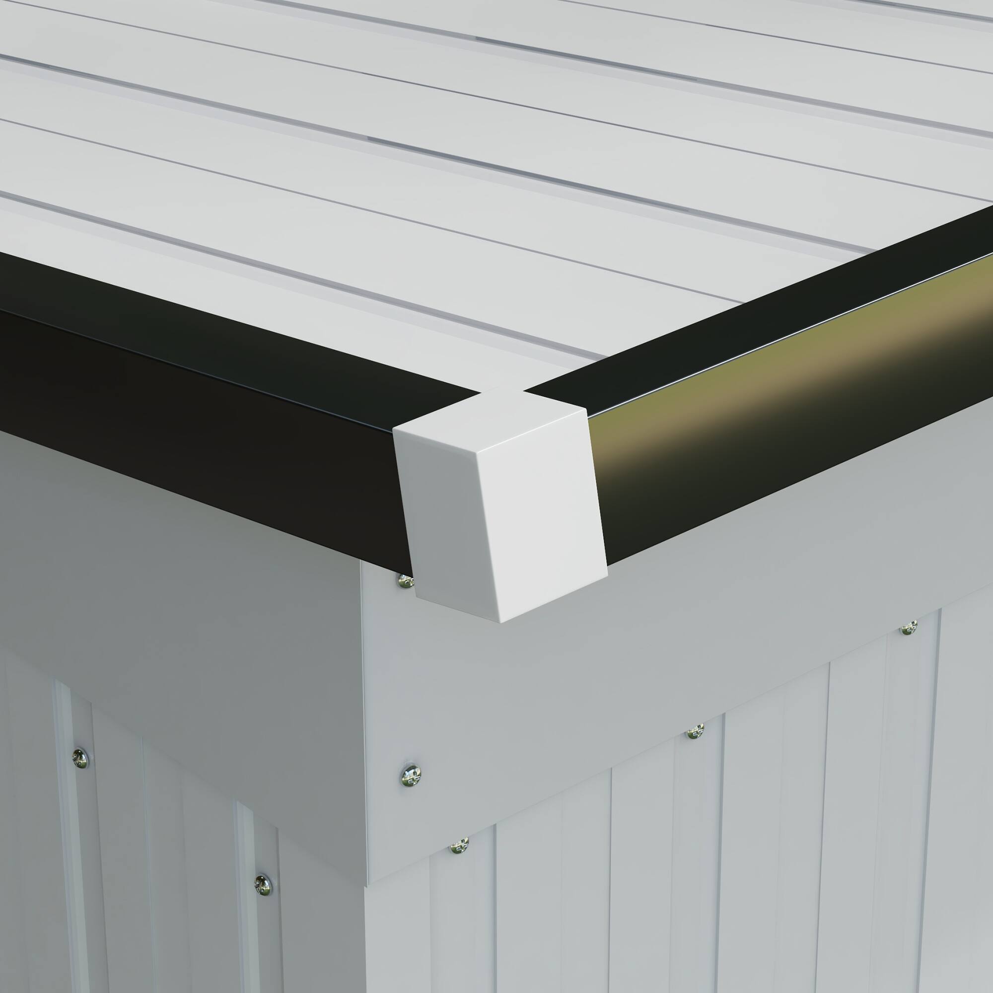 Alt View 8. Outsunny - 8' x 4' Metal Lean to Garden Shed, Outdoor Storage Shed, Garden Tool House with Double Sliding Doors.