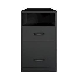 Space Solutions - 18" Deep 2 Drawer Organizer Filing Cabinet, Shelf - Black