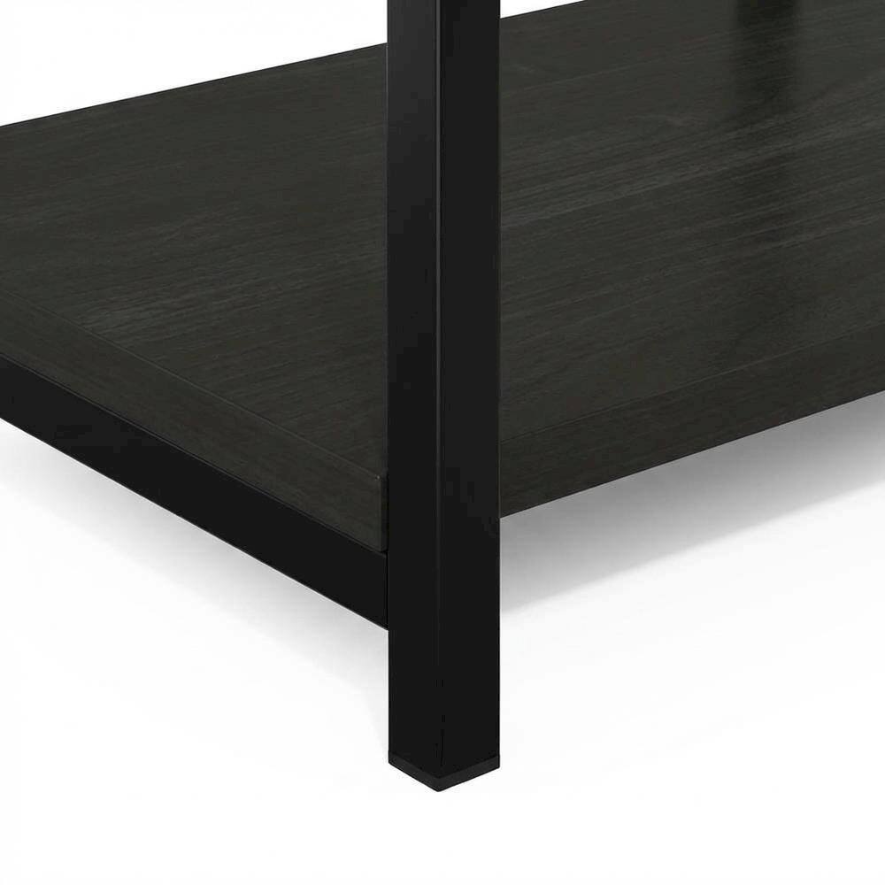 Alt View 2. FurniFact - Espresso Metal Frame End Table with Sleek Modern Design - Espresso.