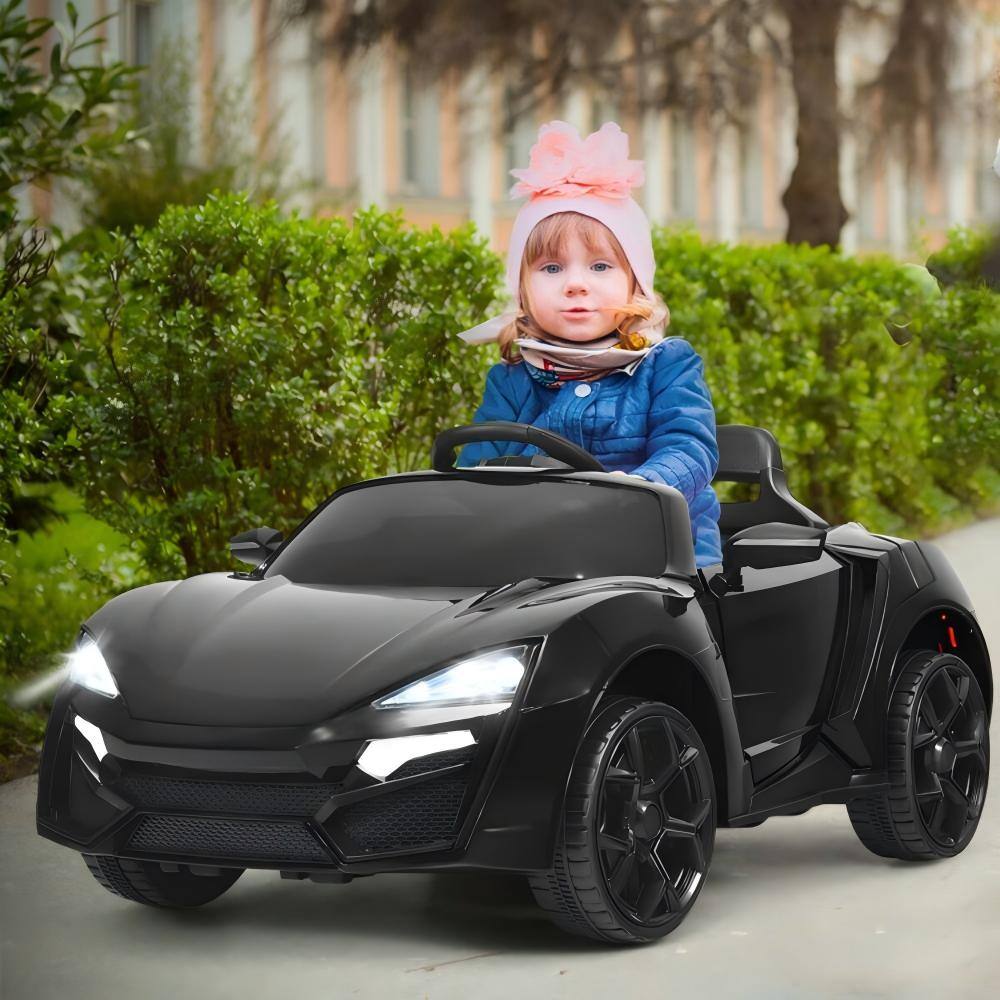 Alt View 3. HONGGE - Electric Ride On Car for Kids with Remote Control and Music Player - Black.