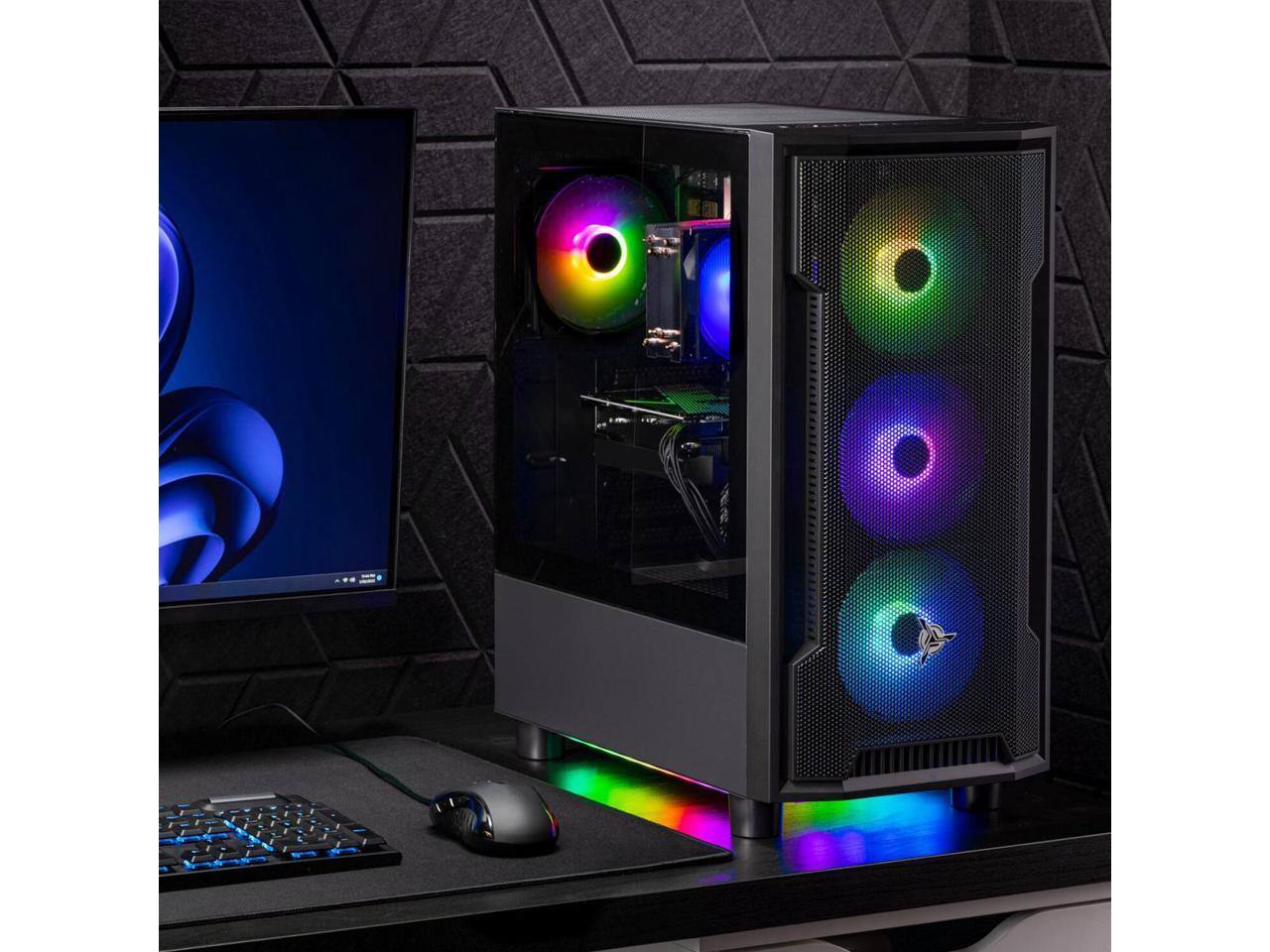 Alt View 6. Skytech Gaming - Skytech Gaming Shadow PC, Ryzen 7 5700, RTX 5050 8GB, 1TB SSD, 16GB RAM, 650W PSU, Wi-Fi, Win 11 - Black.