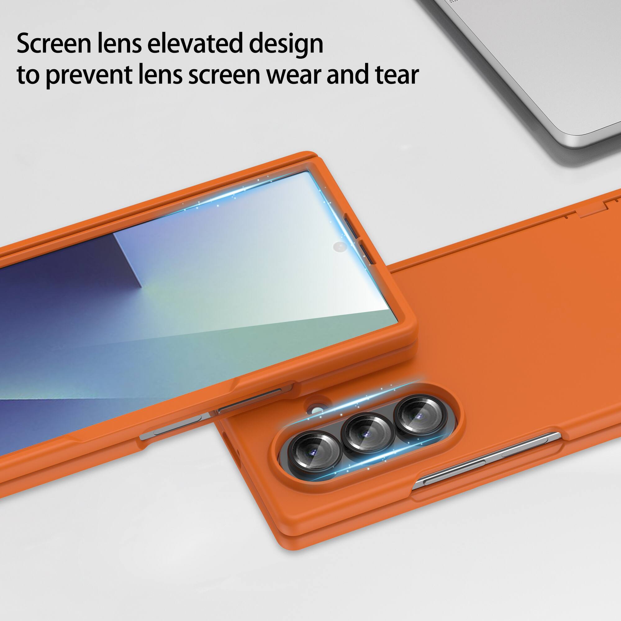 Screen lens elevated design to prevent lens screen wear and tear