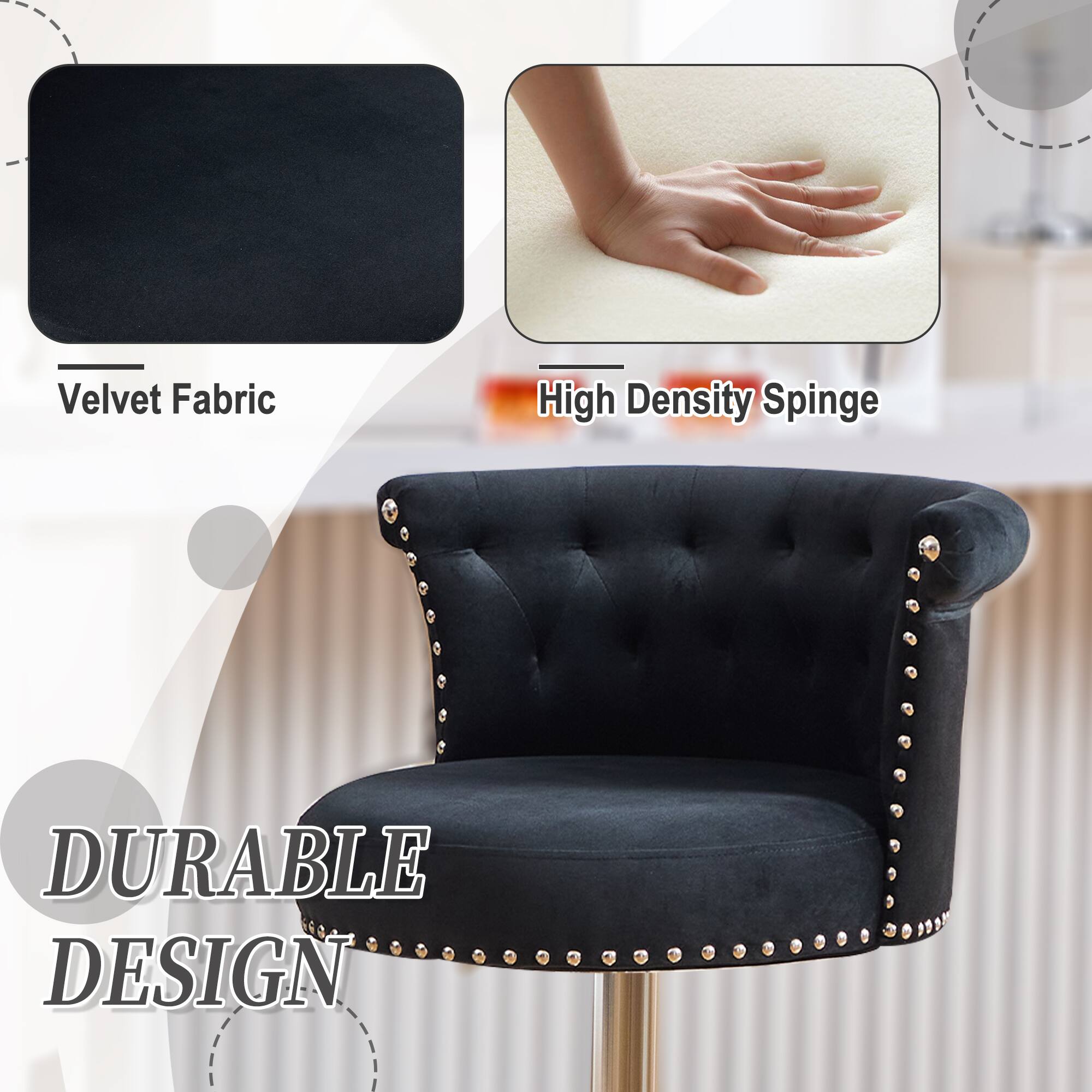 Velvet Fabric  
High Density Sponge  
DURABLE DESIGN