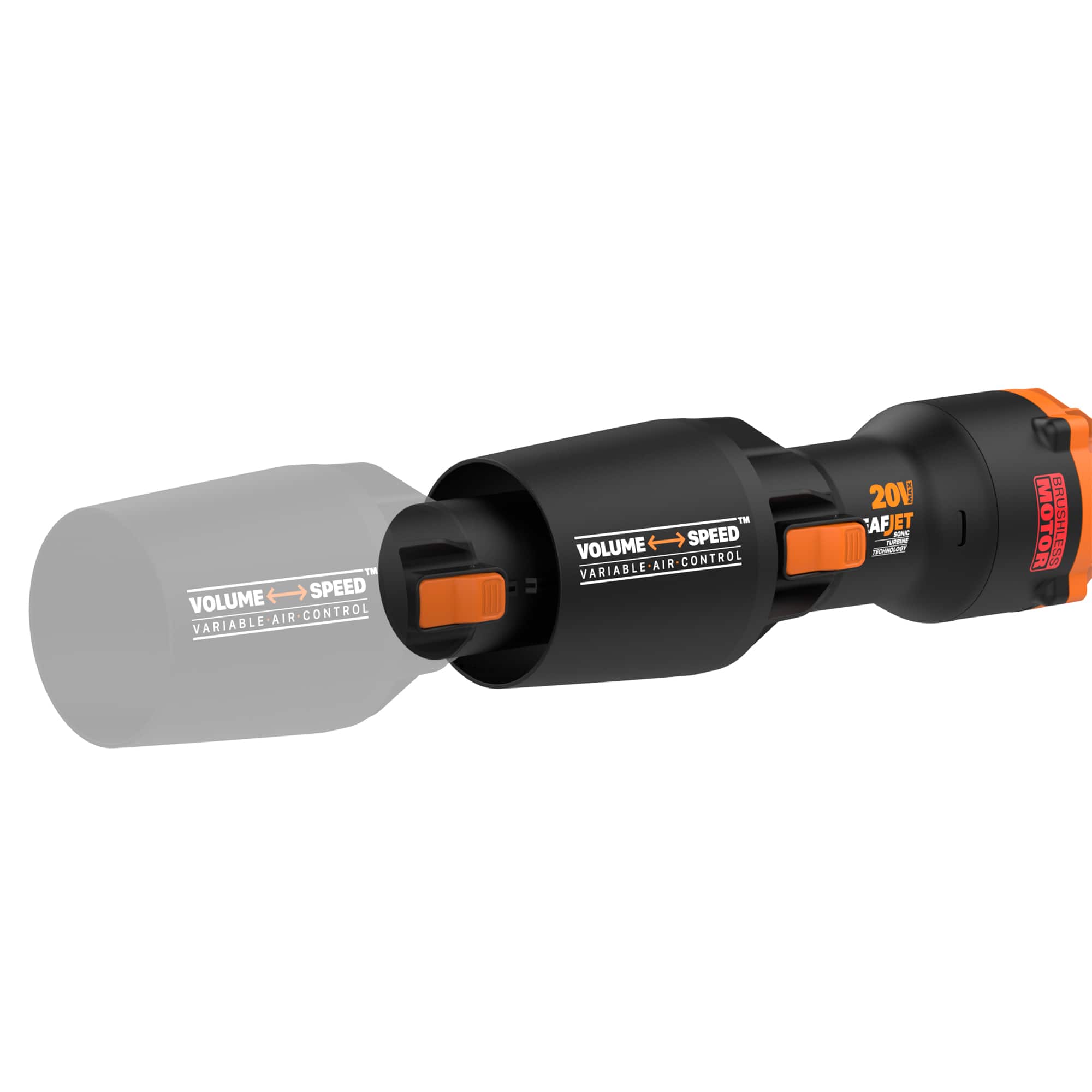 Alt View 19. WORX - WG543 20V 125MPH 410CFM Cordless Handheld Blower (1 x 4.0 Ah Battery and 1 x Charger) - Black.
